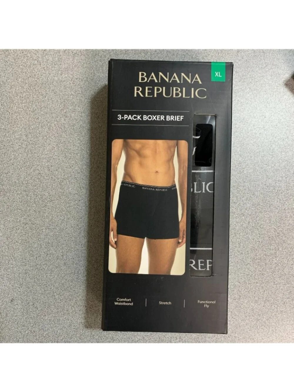 NWT Banana Republic Men's XL Black 3-Pack Boxer Briefs Stretch Comfort Waistband